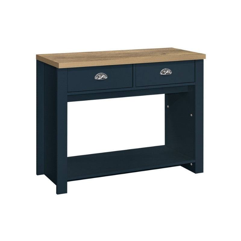 Highgate 2 Drawer Console Table - Navy, Cream, Grey - UK Online Furniture