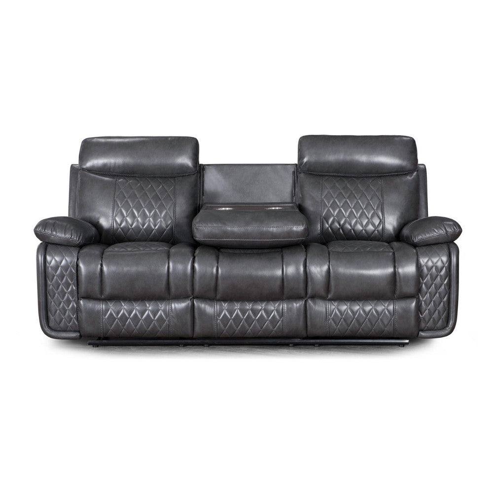 Atlanta Leather Recliner Corner Sofa, Grey or Brown - UK Online Furniture