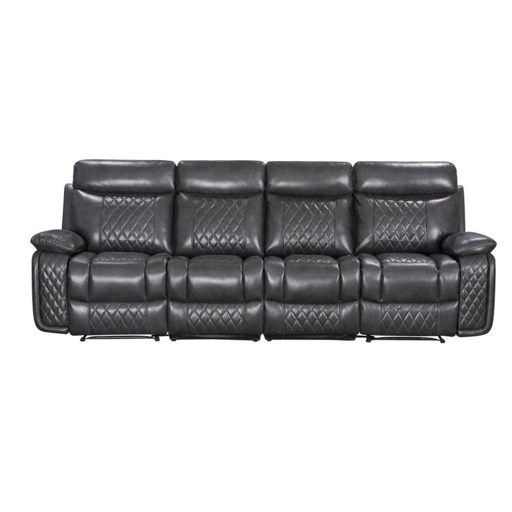 Atlanta Leather Recliner Corner Sofa, Grey or Brown - UK Online Furniture