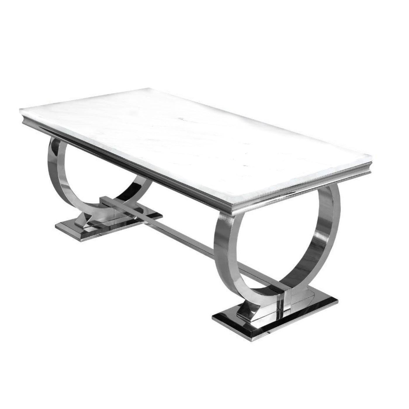 Arriana Dining Table - White, Grey, or Black Marble Effect or Glass - UK Online Furniture