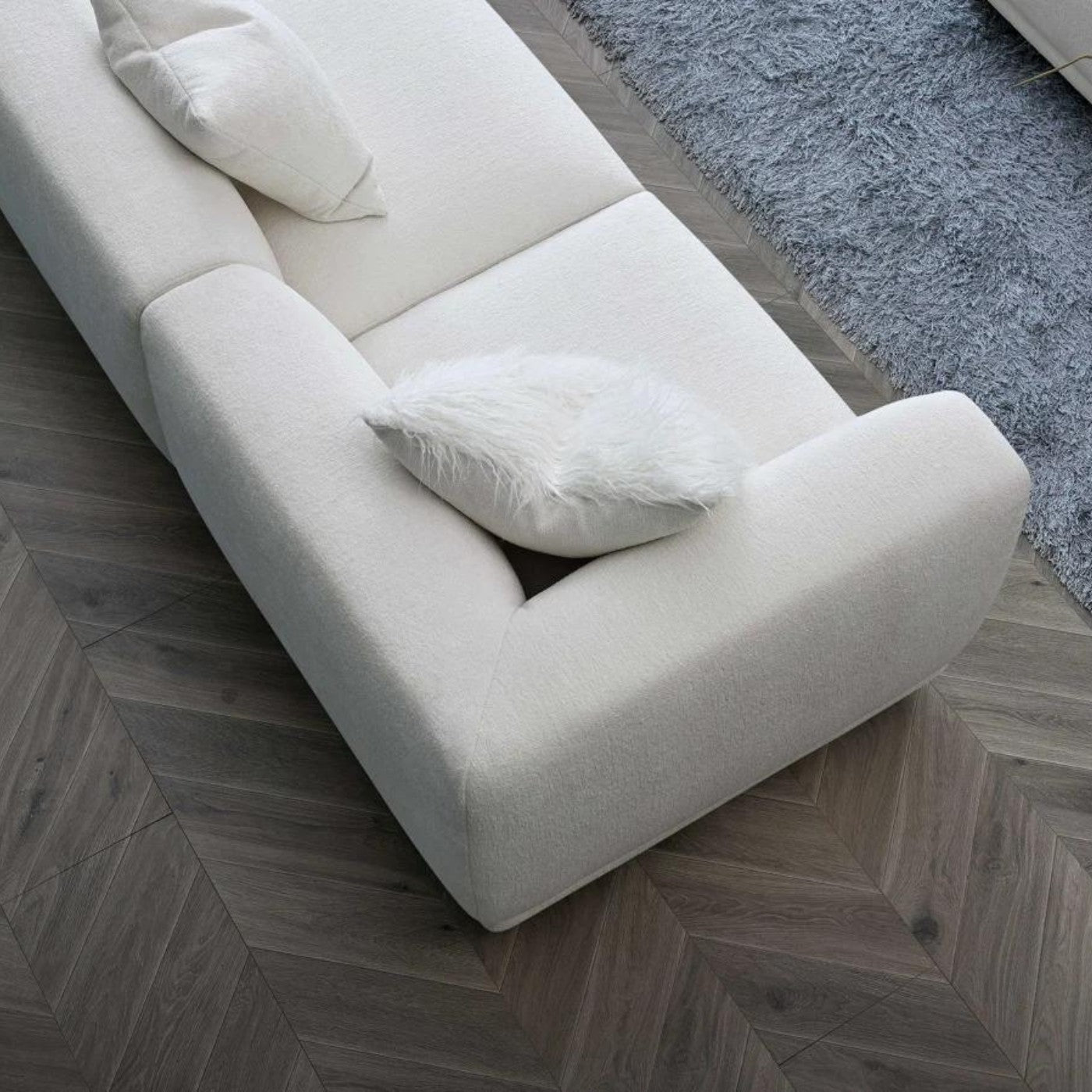 Lottie Modular Corner Sofa in Cream White - UK Online Furniture