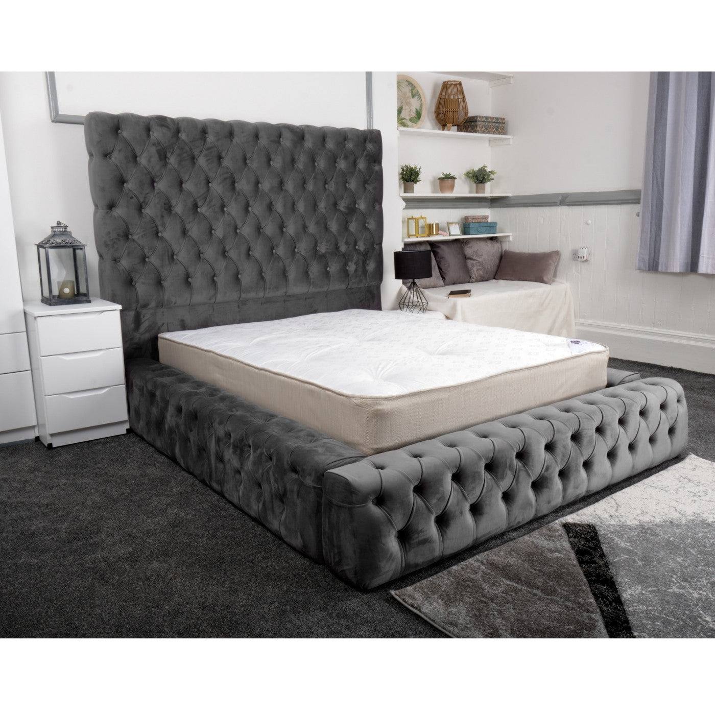 Ambassador Bed - Velvet Fabric Ottoman Bed Frame - UK Online Furniture