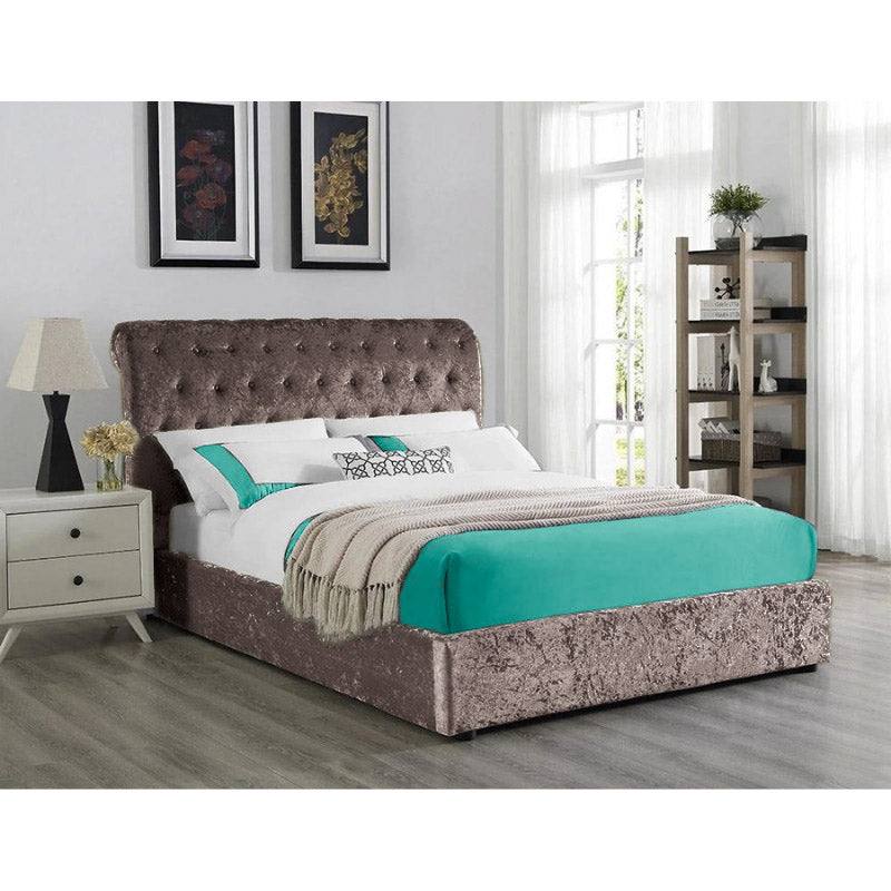 Casablanca Ottoman Storage Crushed Velvet Bed - UK Online Furniture