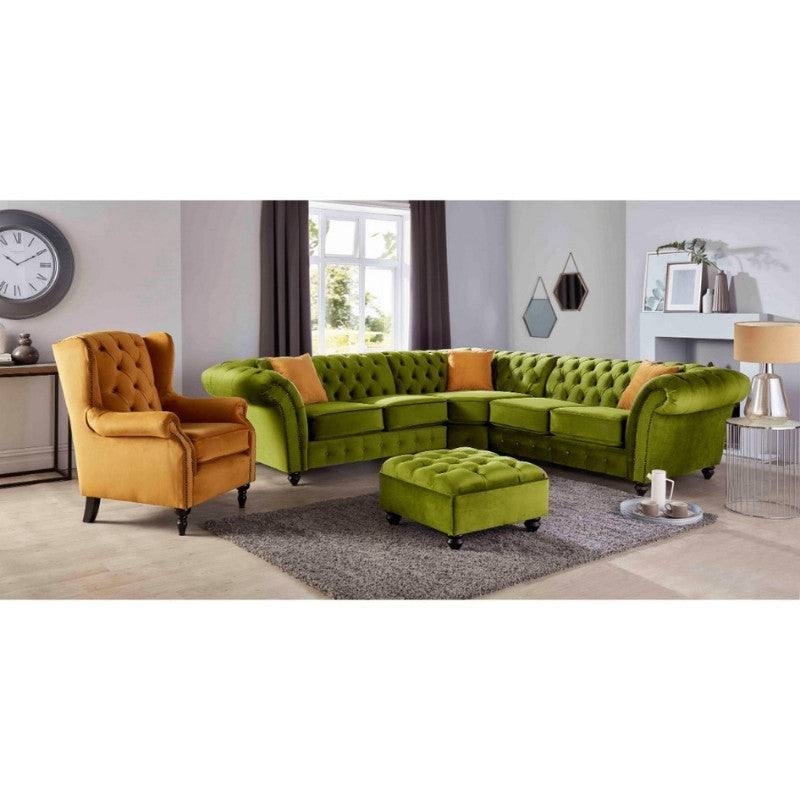 Bespoke Winchester Corner Sofa - Grey, Silver, Blue, Black, Mustard, Green - UK Online Furniture