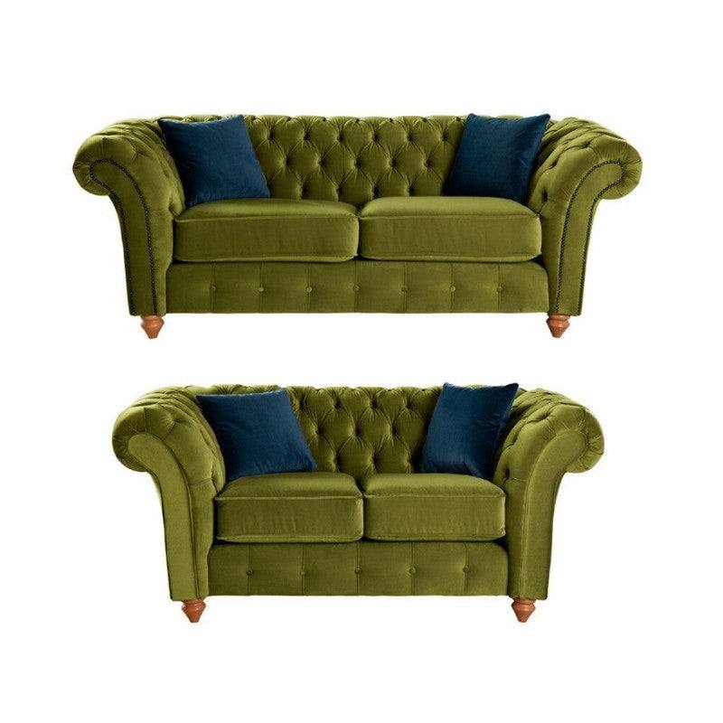 Bespoke Winchester Chesterfield 3+2 Sofa Set - Blue, Grey, Silver, Black, Green, Mustard - UK Online Furniture