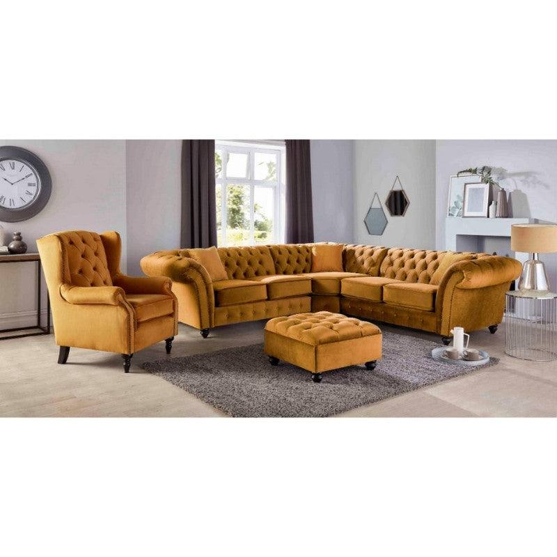 Bespoke Winchester Corner Sofa - Grey, Silver, Blue, Black, Mustard, Green - UK Online Furniture