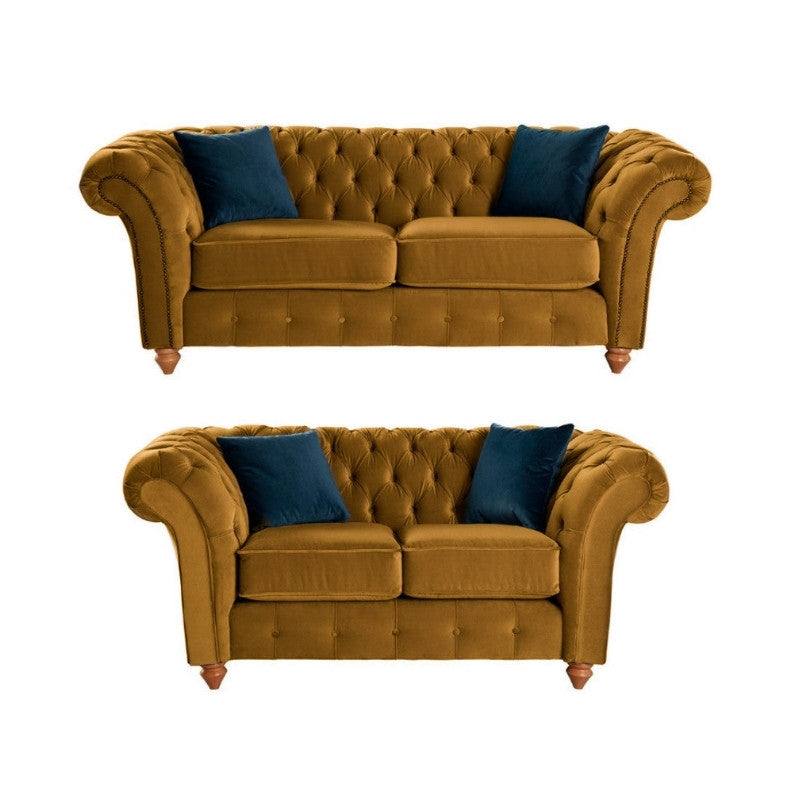 Bespoke Winchester Chesterfield 3+2 Sofa Set - Blue, Grey, Silver, Black, Green, Mustard - UK Online Furniture