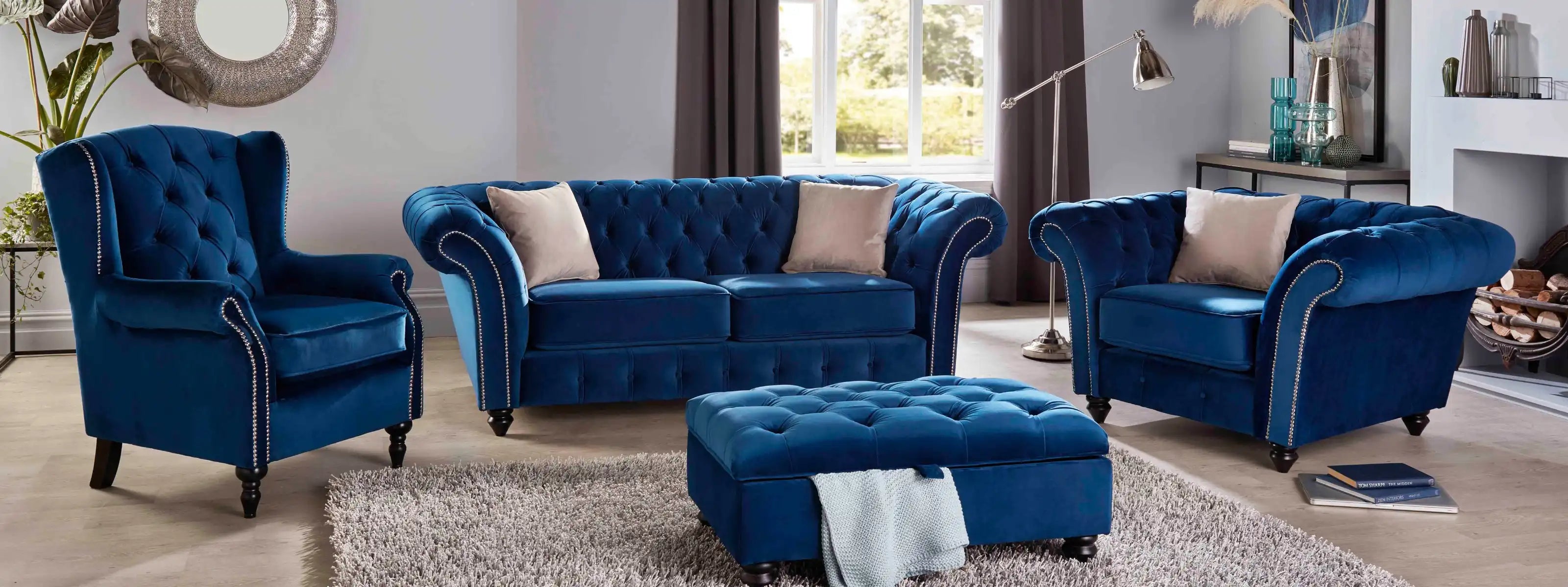UK Online Furniture sofas velvet corner set
