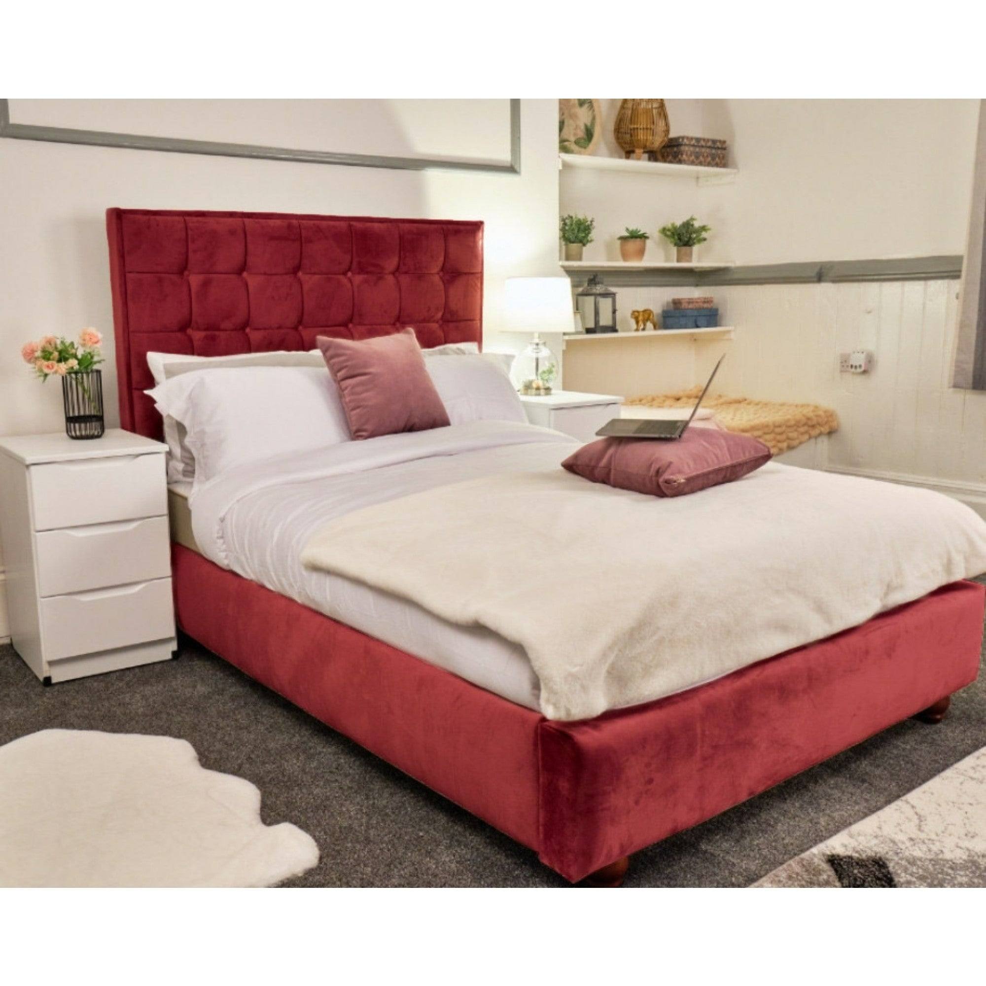 Prague Bed - Single, Double, King Ottoman Bed (Grey, Teal, Black +) - UK Online Furniture