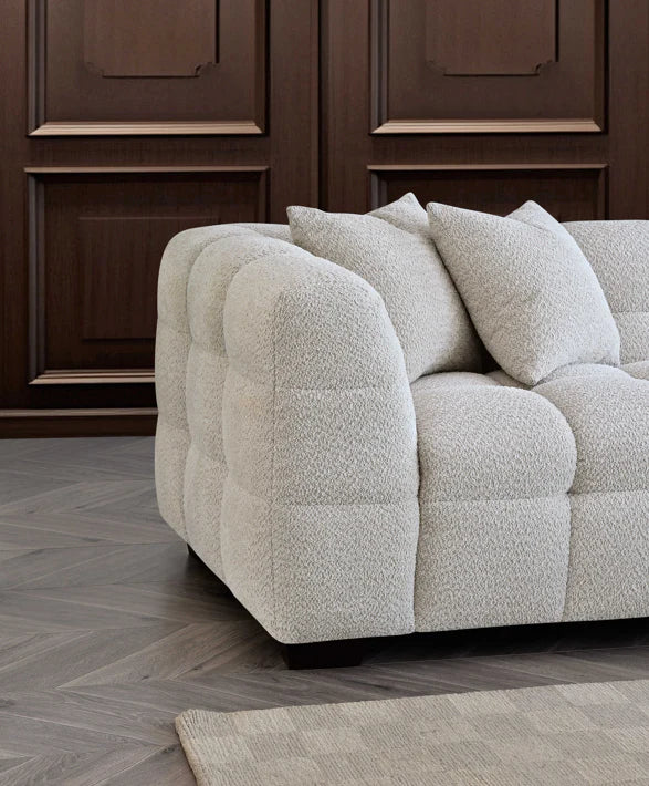 The Cloud 9 in Oatmeal Boucle Fabric
