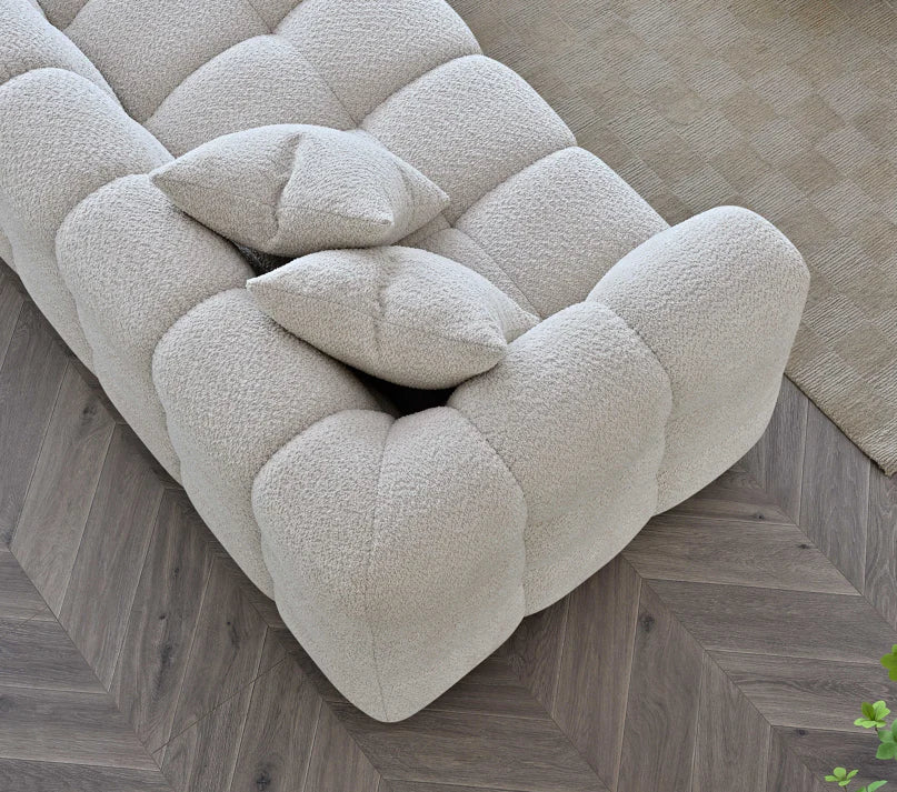 The Cloud 9 in Oatmeal Boucle Fabric