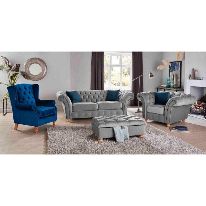 Bespoke Winchester Chesterfield 3+2 Sofa Set - Blue, Grey, Silver, Black, Green, Mustard - UK Online Furniture