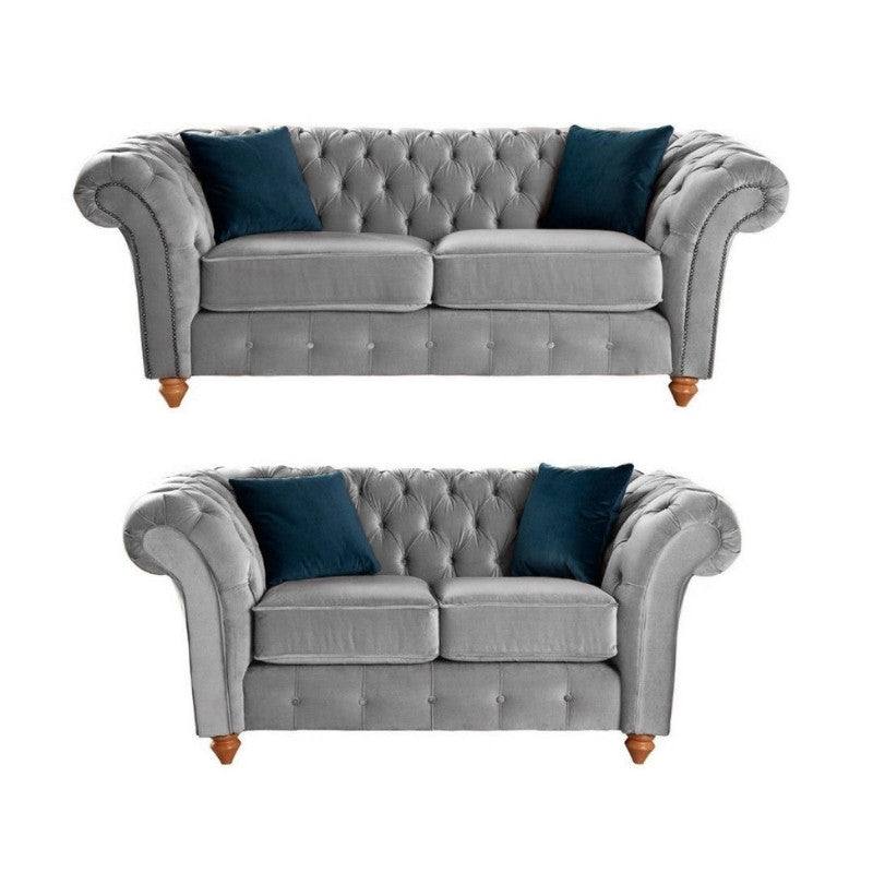 Bespoke Winchester Chesterfield 3+2 Sofa Set - Blue, Grey, Silver, Black, Green, Mustard - UK Online Furniture