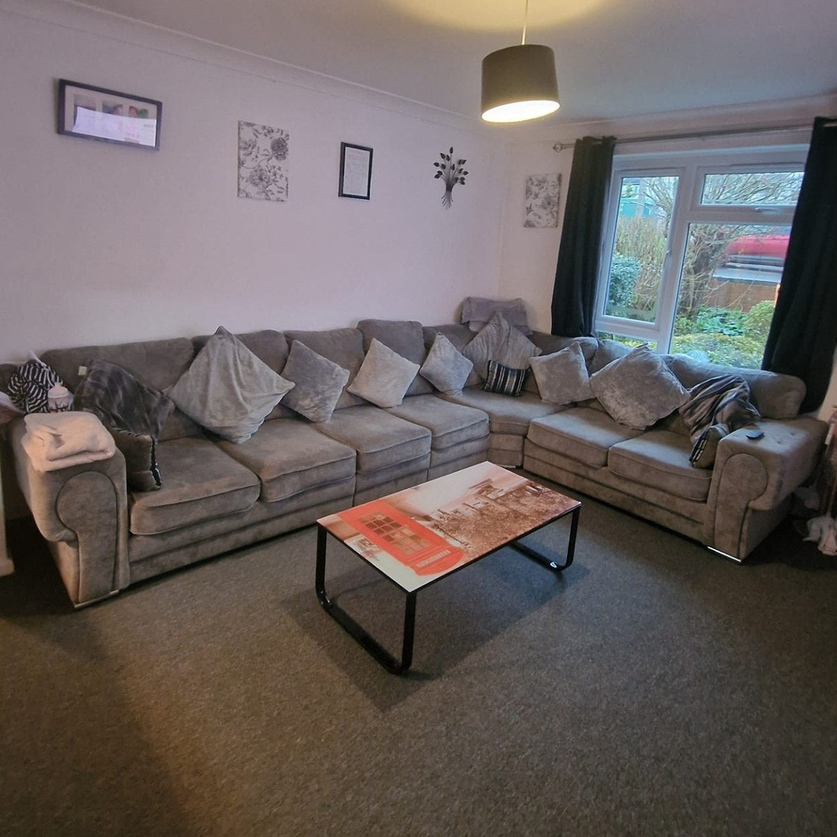Verona 7 Seater Large Corner Sofa, Full Back Grey