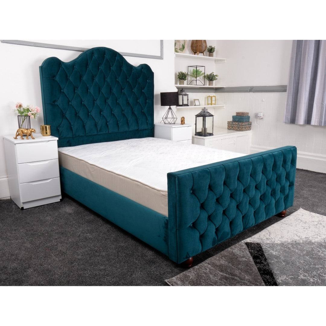 Kashmir Bed - Velvet Fabric Ottoman Bed Frame - UK Online Furniture