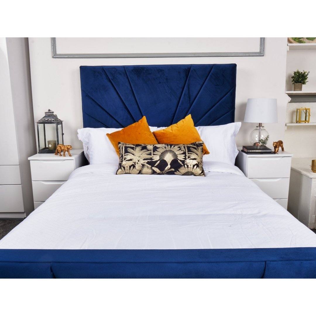 Palermo Bed - Velvet Ottoman Bed Frame - Double, King - UK Online Furniture