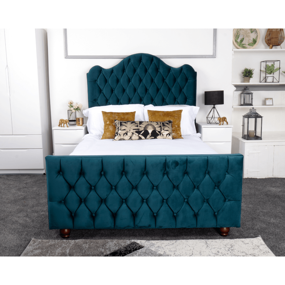 Kashmir Bed - Velvet Fabric Ottoman Bed Frame - UK Online Furniture