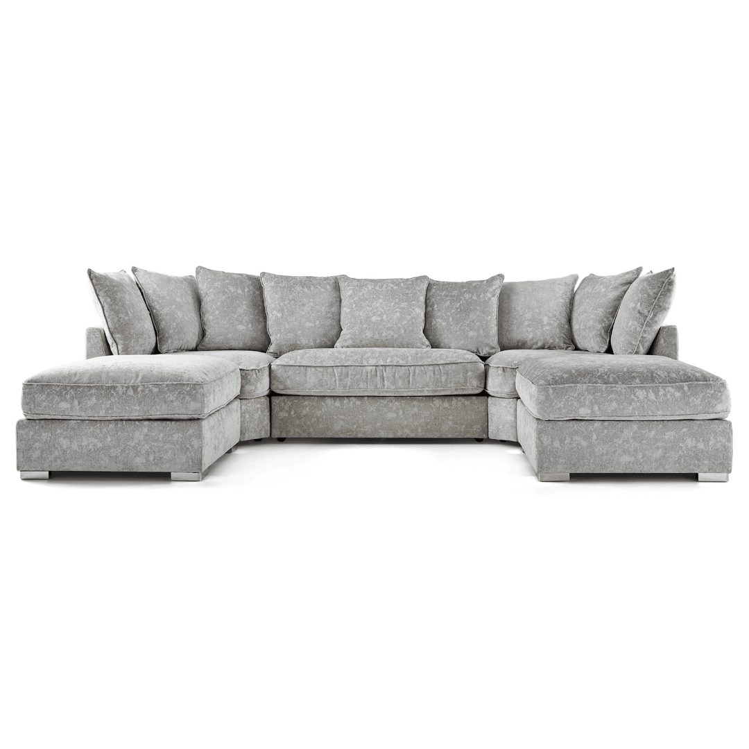 Bishop U-Shape Corner Sofa Scatter Back Beige - UK Online Furniture