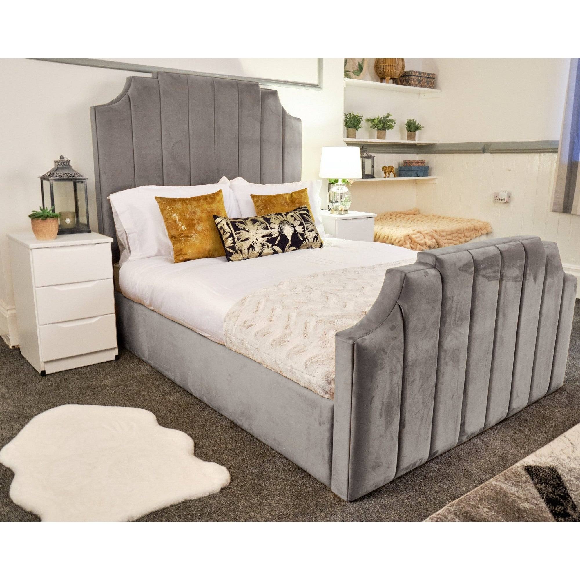 Tokyo Bed - Fabric Ottoman Storage Bed Frame, Double, King - UK Online Furniture