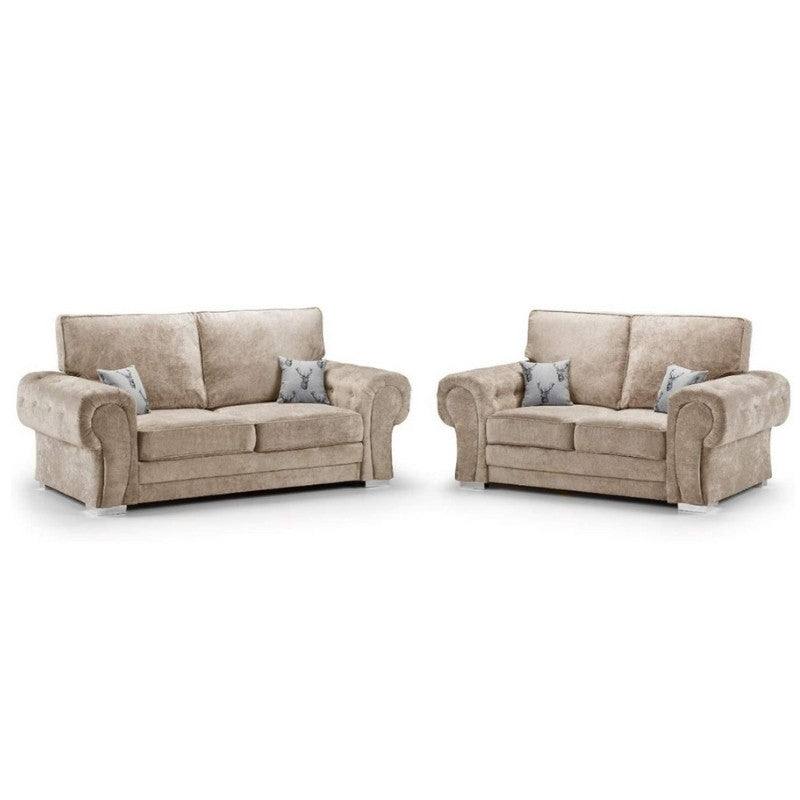 Verona 3+2 Sofa Set, Full Back (Grey, Mink) - UK Online Furniture