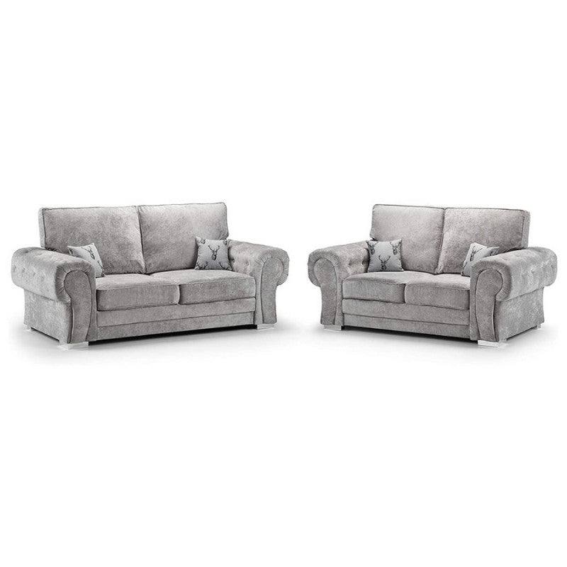 Verona 3+2 Sofa Set, Full Back (Grey, Mink) - UK Online Furniture