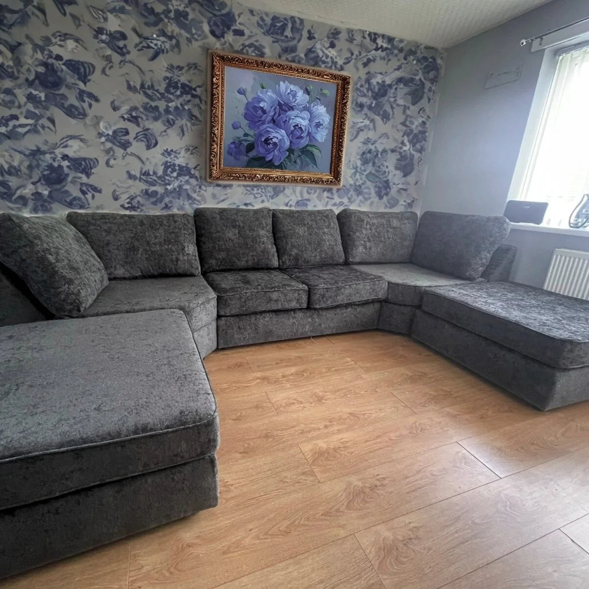 Bishop U-shape Sofa Full Back Grey