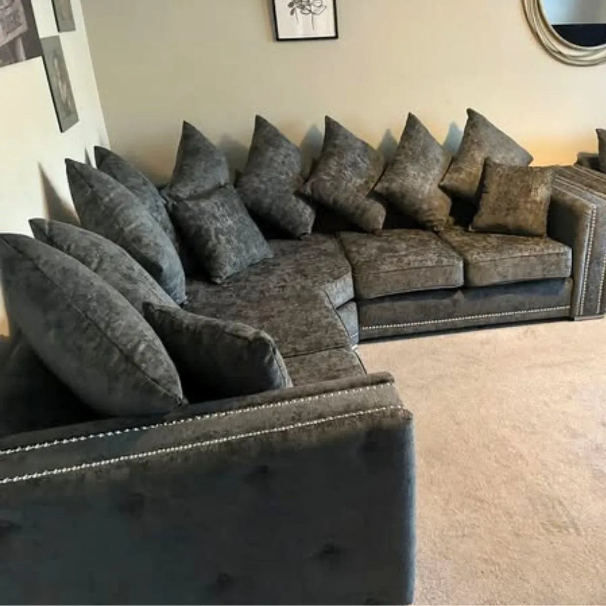 Bentley Scatter Back Corner Sofa Grey