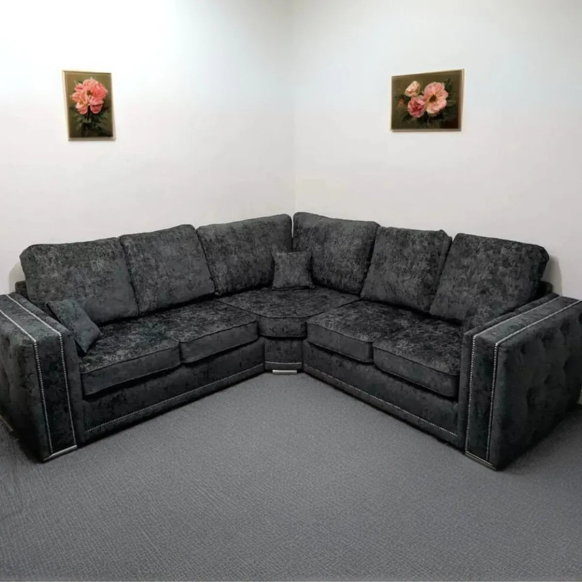 Bentley Full Back Corner Sofa Grey
