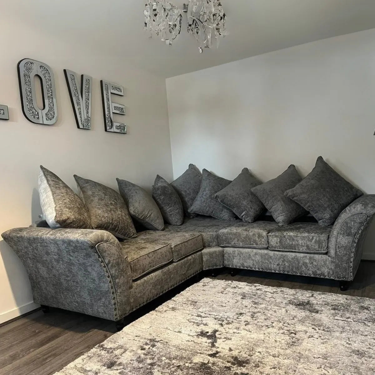 Sky Scatter Back Corner Sofa in Grey or Beige
