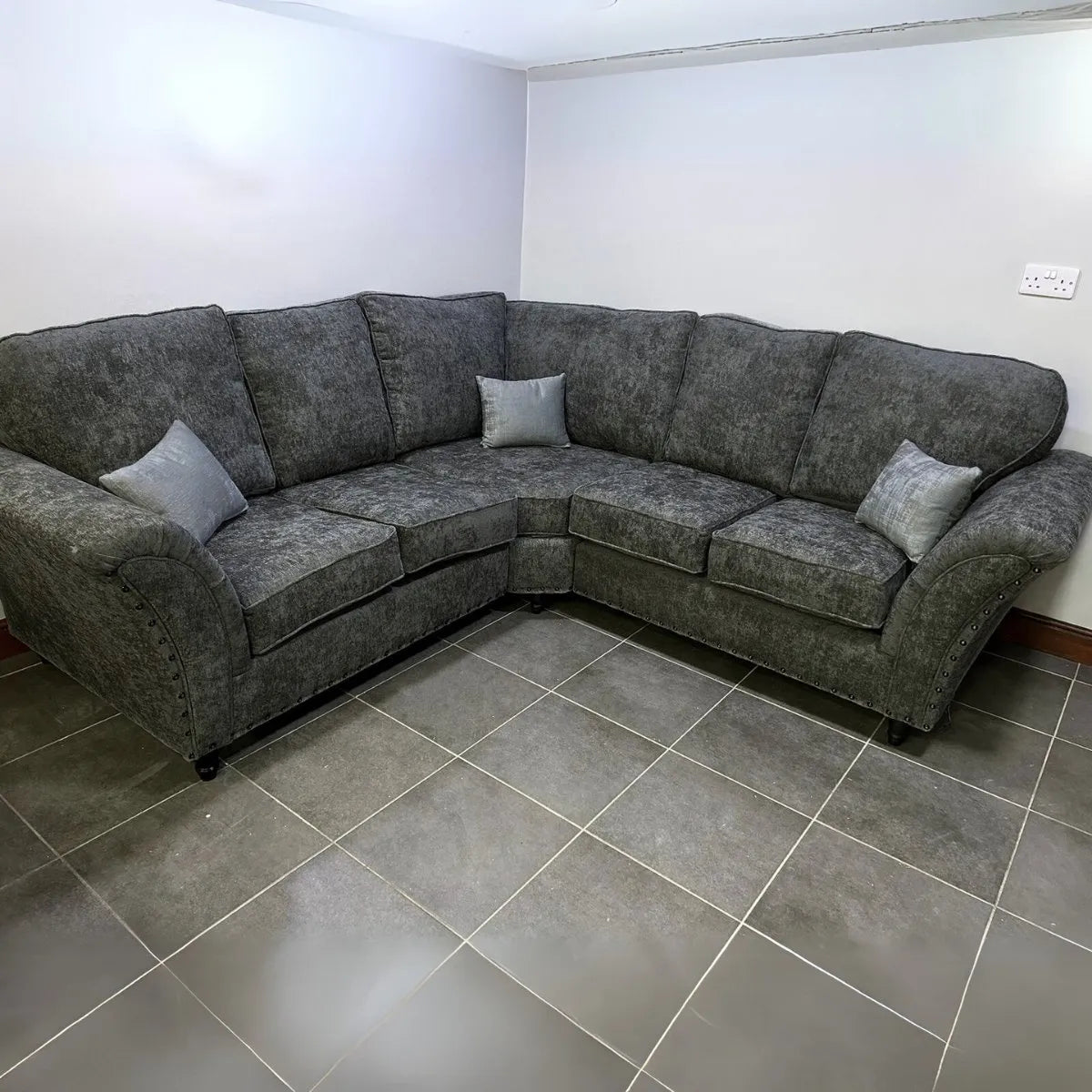 Sky Full Back Corner Sofa in Grey