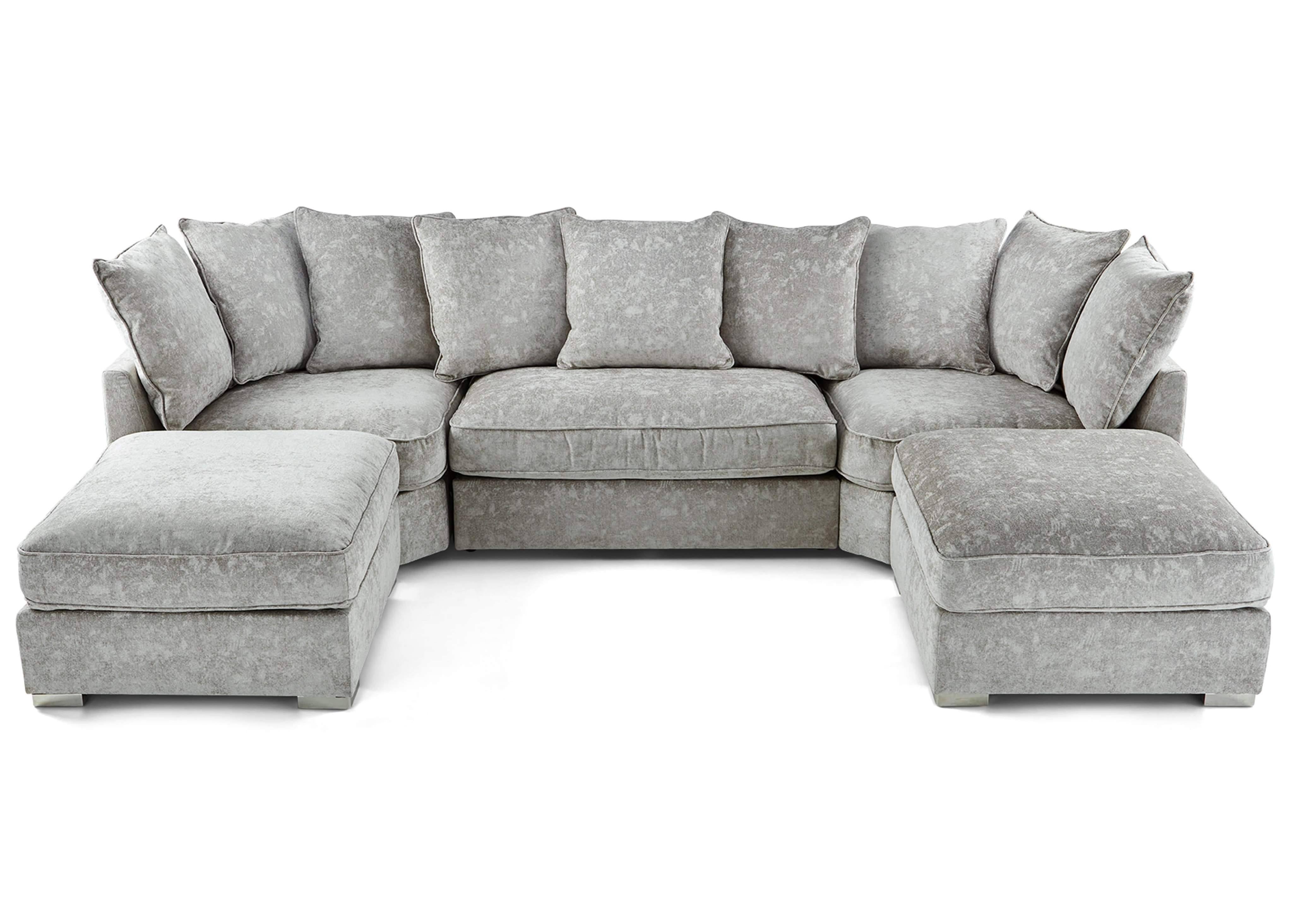 Bishop U-Shape Corner Sofa Scatter Back Beige - UK Online Furniture