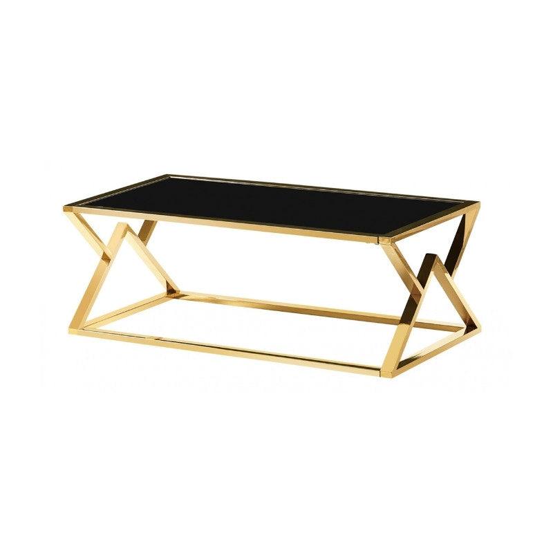 Mombasa Black & Gold Glass Coffee Table - UK Online Furniture