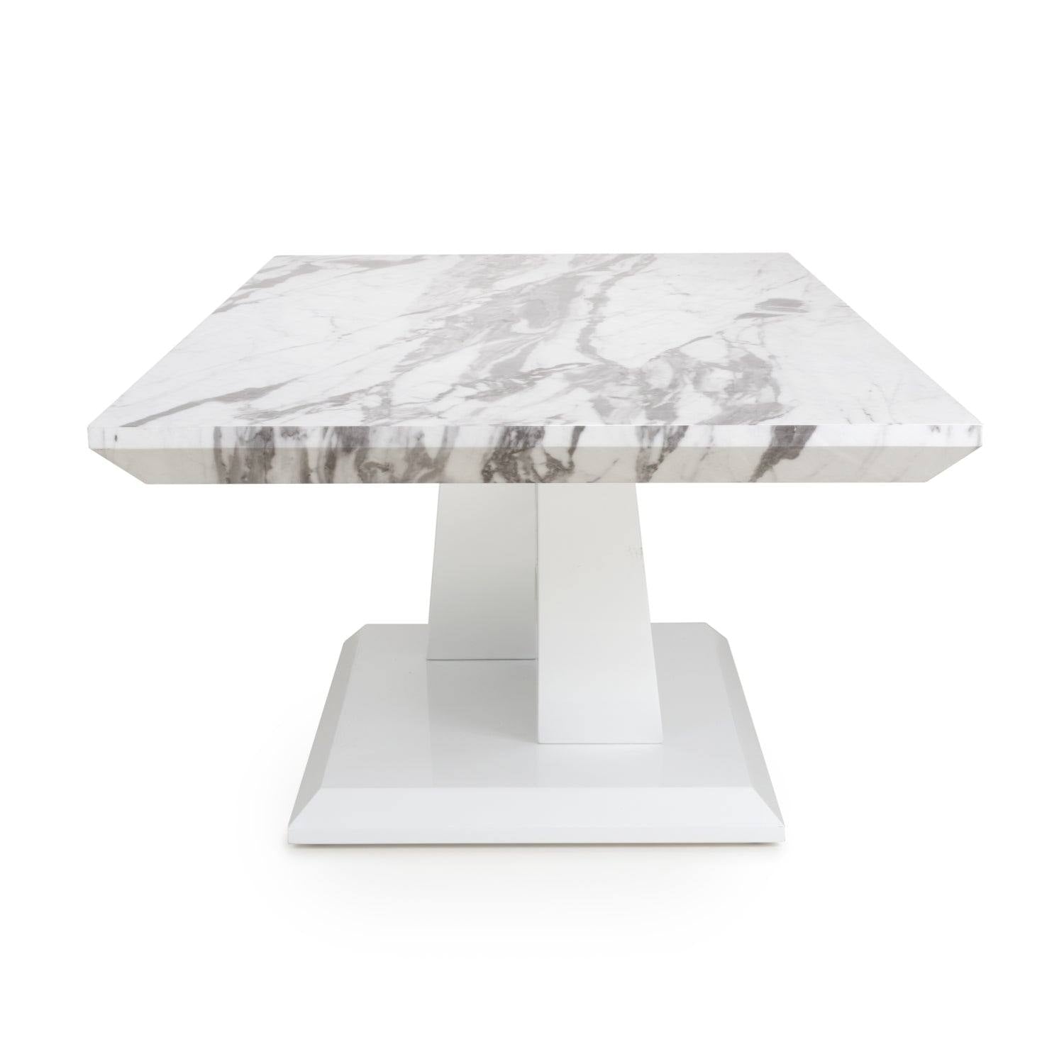 Saturn Marble Effect Top High Gloss Grey/White Coffee Table - UK Online Furniture