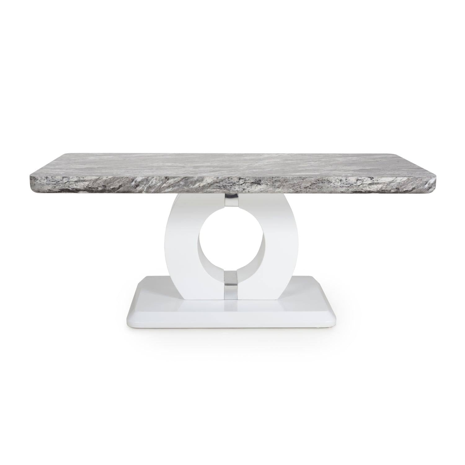 Neptune Marble Effect Top High Gloss Grey/White Coffee Table - UK Online Furniture