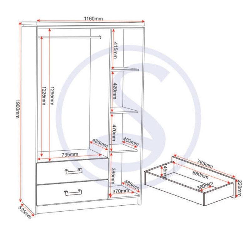 Charles 3 Door Mirrored Wardrobe - UK Online Furniture