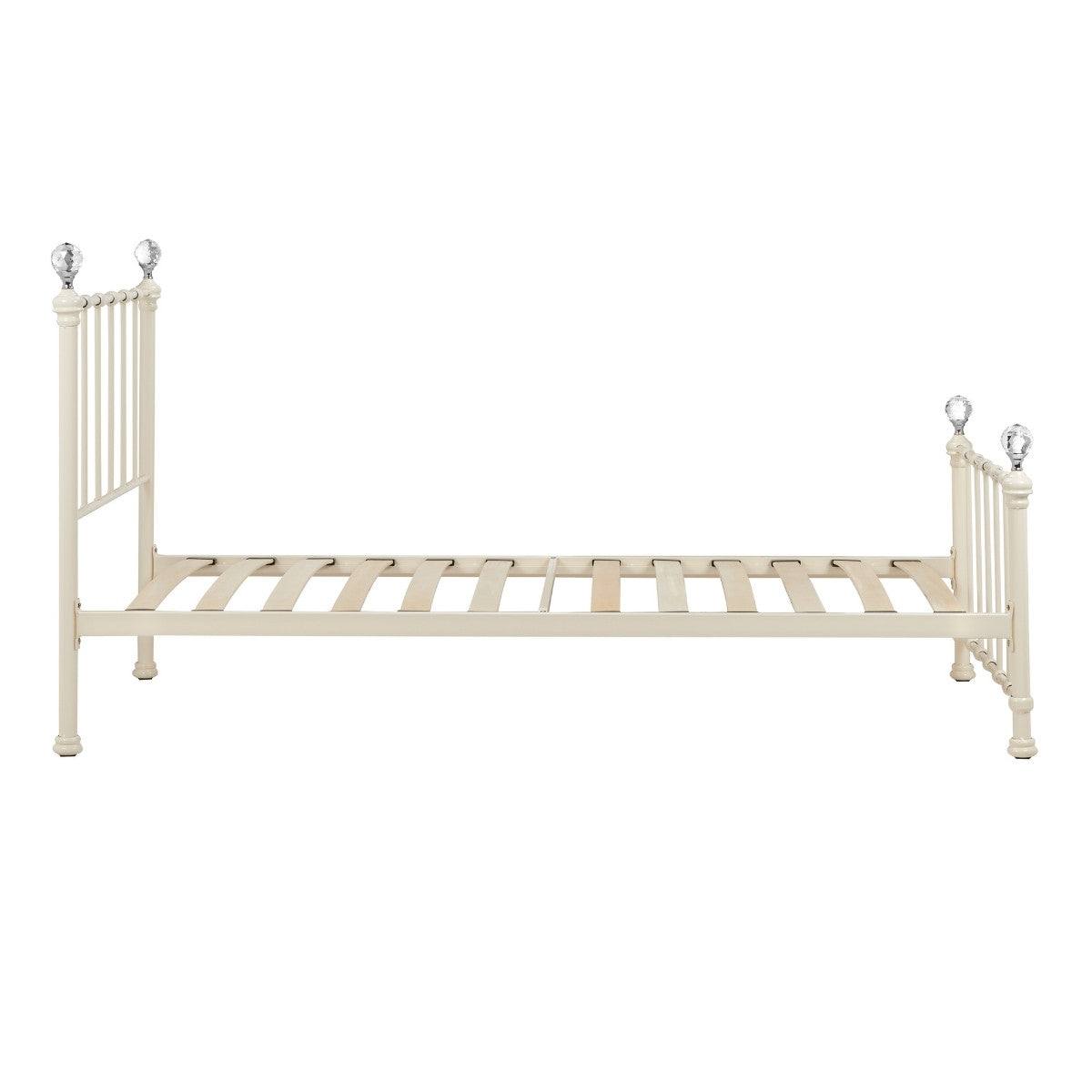 Jessica Cream White Single Metal Bed - UK Online Furniture