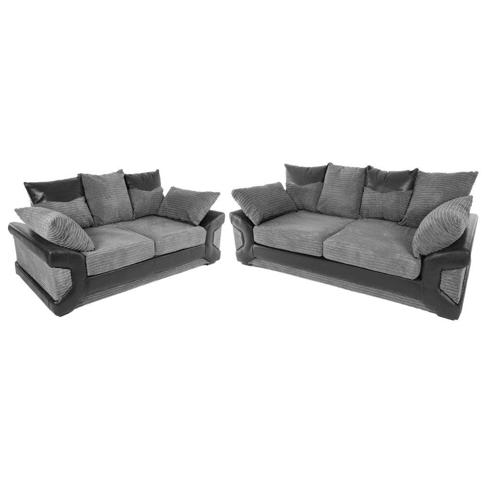 Dino 3+2 Sofa Set, 3 and 2 Seater Sofas in Grey or Brown - UK Online Furniture