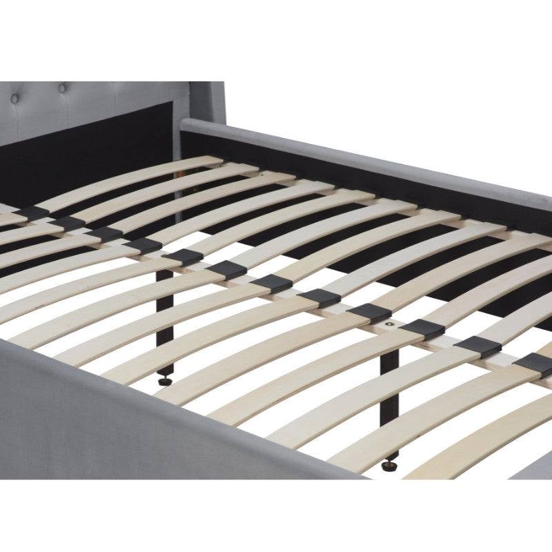 Balmoral Bed in Grey Velvet Fabric - Double, King, Super King - UK Online Furniture