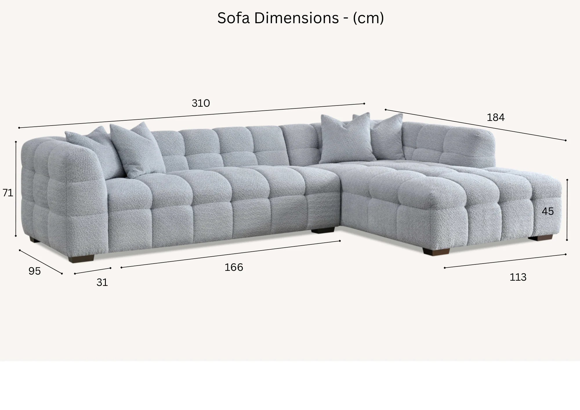The Cloud 9 in Oatmeal Boucle Fabric