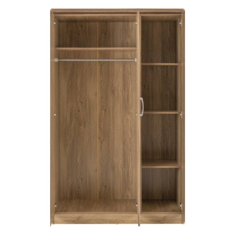 Charles 3 Door All Hanging Brown Mirrored Wardrobe - UK Online Furniture