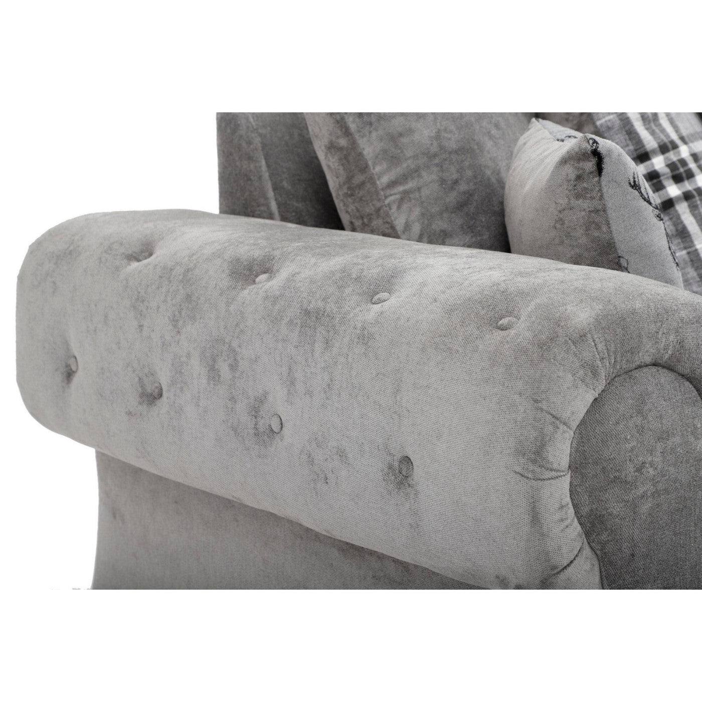 Verona Corner Sofa, 4 Seater Scatter Back Grey or Mink - UK Online Furniture