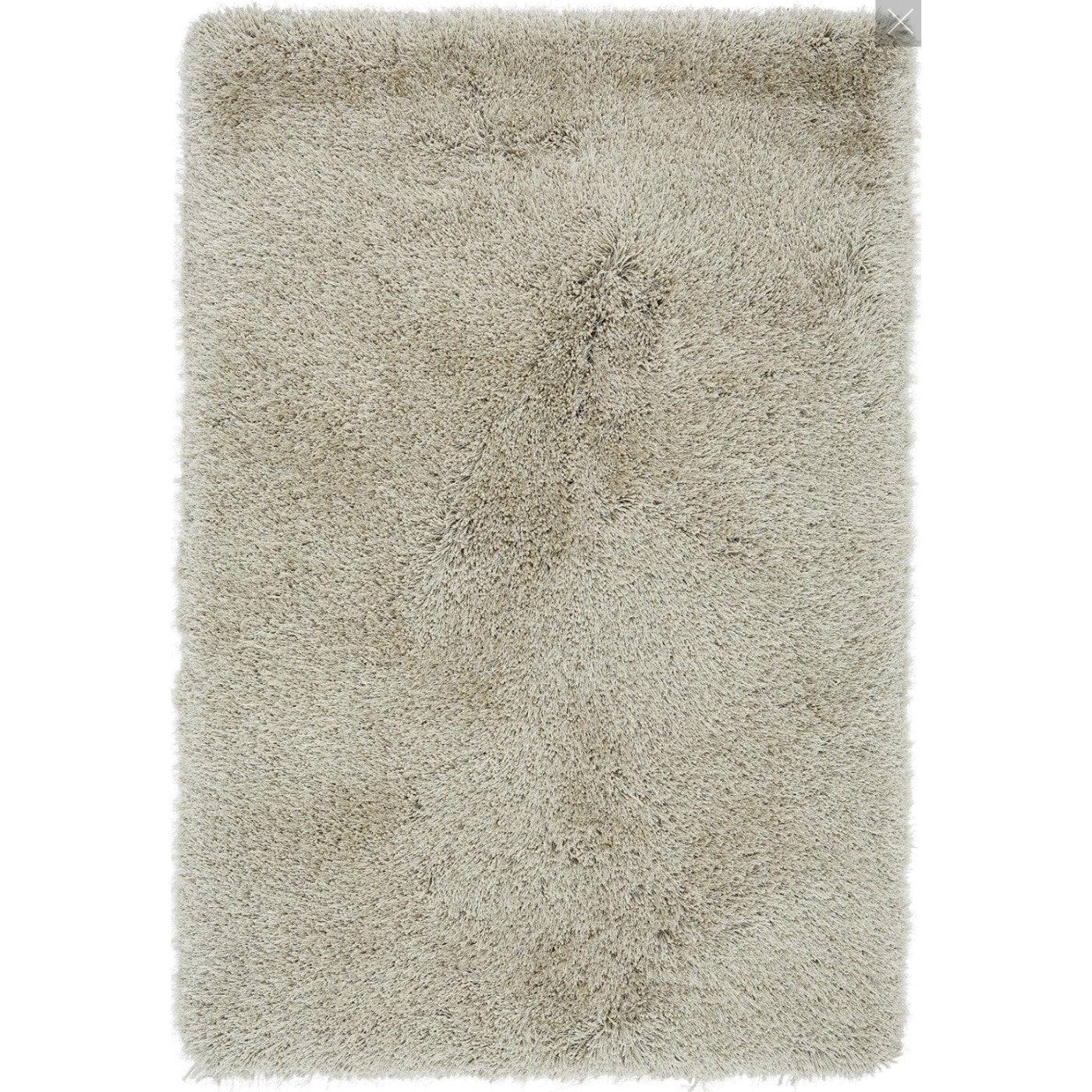 Cascade Plain Shinny Shaggy Rug - Grey, Silver, Cream, Mink, White, Blue - UK Online Furniture