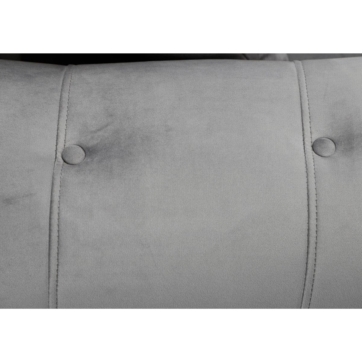 Oakland Full Back Velvet Corner Sofa in Grey Velvet - UK Online Furniture