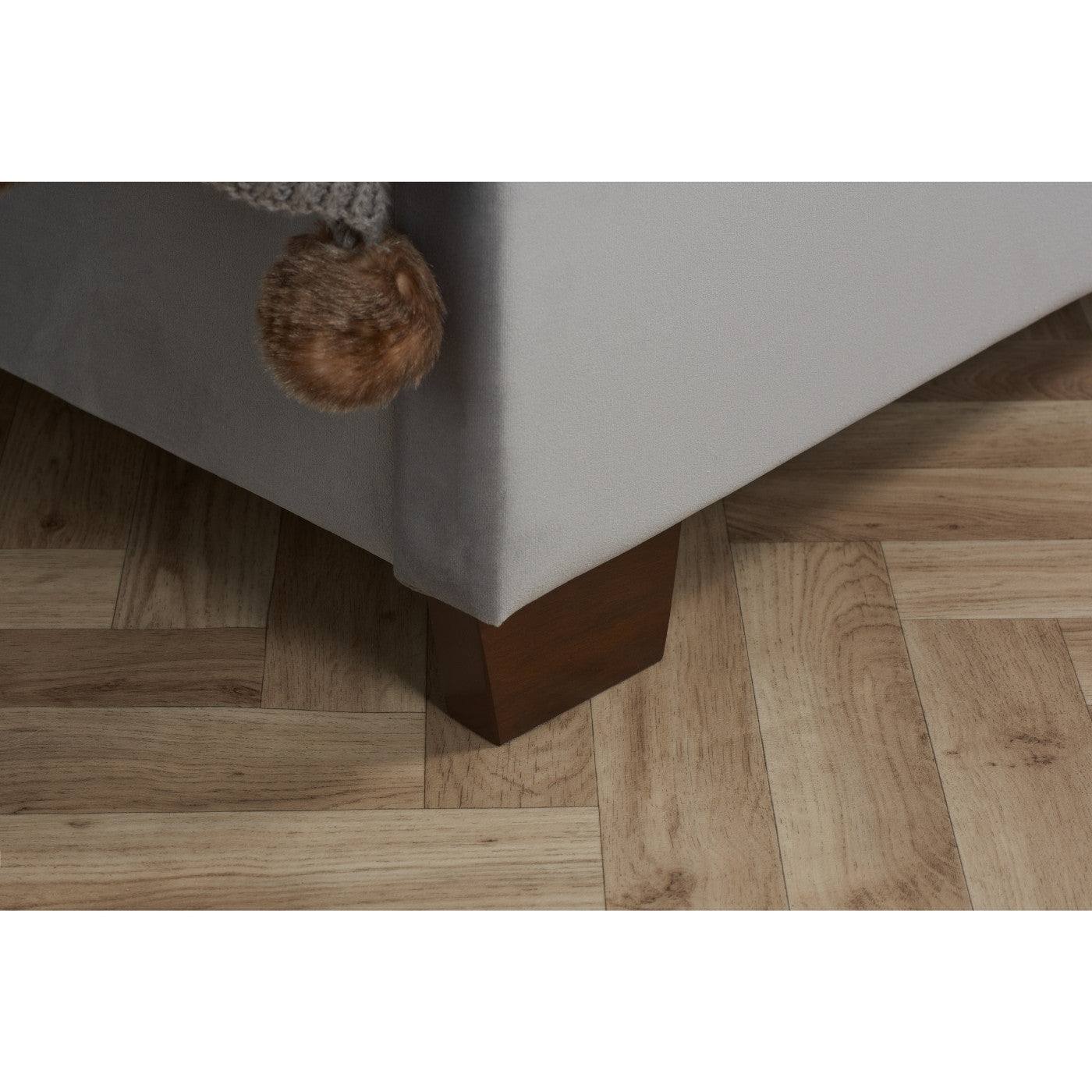 Balmoral Bed in Grey Velvet Fabric - Double, King, Super King - UK Online Furniture