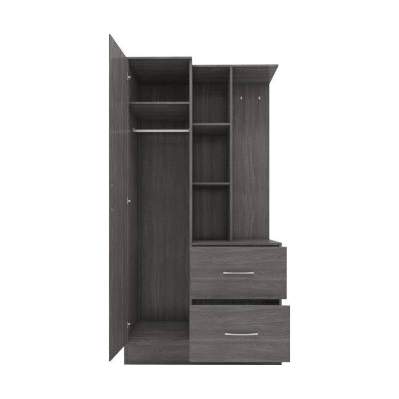 Nevada 1 Door Open Shelf Mirrored Wardrobe - UK Online Furniture