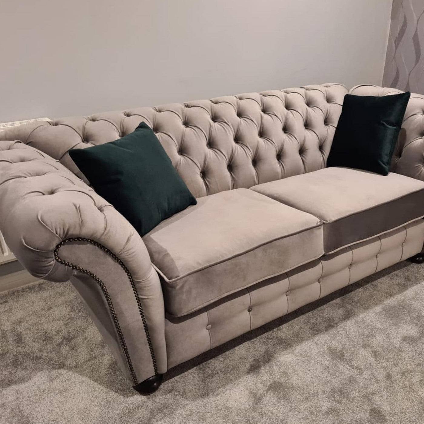 Bespoke Winchester Chesterfield 3+2 Sofa Set - Blue, Grey, Silver, Black, Green, Mustard - UK Online Furniture