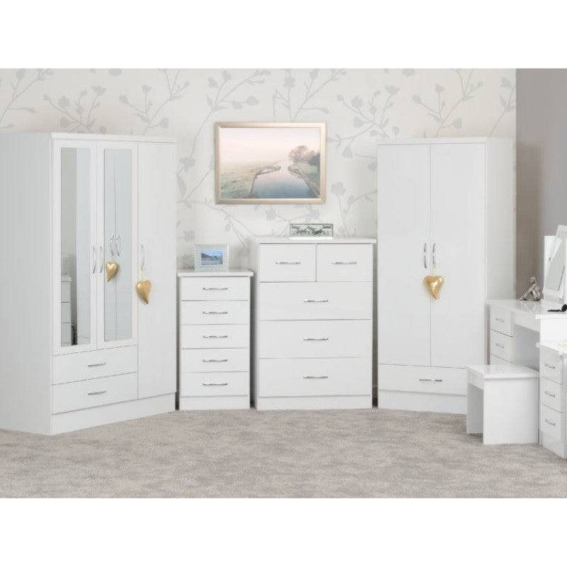 Nevada 4 Door 2 Drawer Mirrored Wardrobe - UK Online Furniture