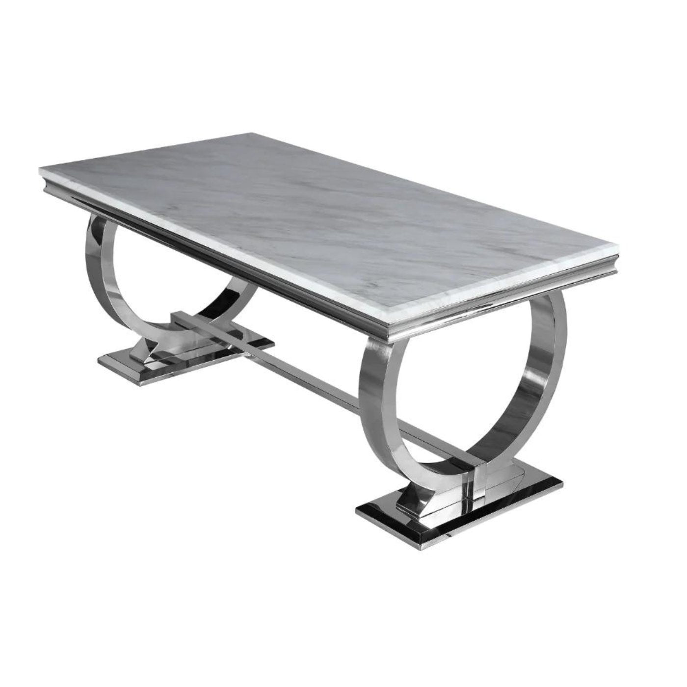 Arriana Marble Dining Table with 4 Velvet Chelsea Lion Knocker Chairs - UK Online Furniture