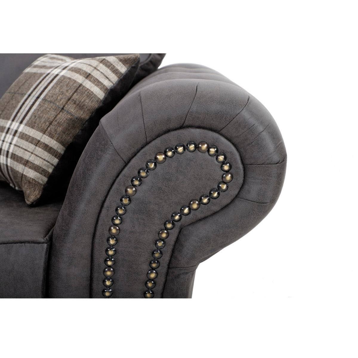 Oakland Leather Corner Sofa (Dark Brown) - UK Online Furniture