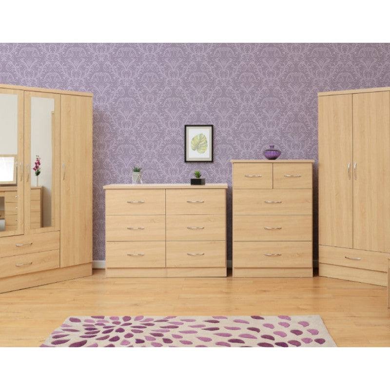 Nevada 3 Door 2 Drawer Mirrored Wardrobe - UK Online Furniture